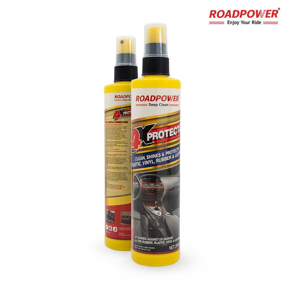 RP-PO-295-1 (1) Roadpower (RP-PO-295) 4X Protectant, 295ml Cleaner, Shine & UV Guard for Plastic, Vinyl, Rubber & Leather - Image 1