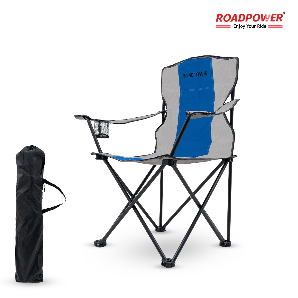 RP24-1 ROADPOWER (RP-CHR-24) Foldable Camping Chair Lightweight, Portable Chair with Cup Holder for Outdoor Use - Image 1