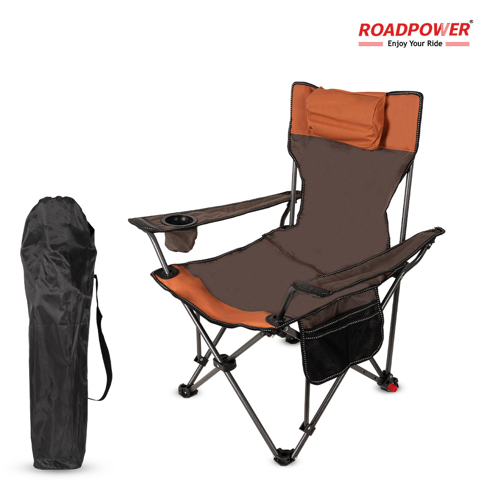 RP60-1 Roadpower (RP-CHR-60) Premium Camping Chair with Aluminum Armrests, Cup Holder & Side Storage - Image 1