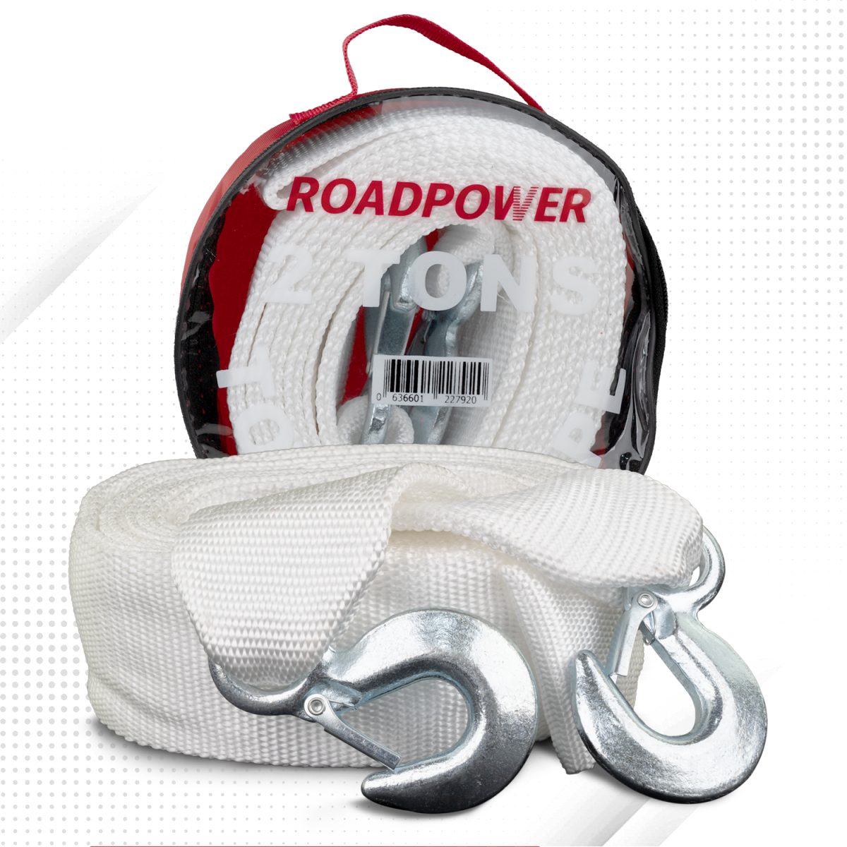 RoadPower 2-Ton Tow Strap with Heavy-Duty Hooks - Image 1