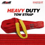 Roadpower Heavy Duty Tow Strap-Durable Recovery Strap with Reinforced Loops