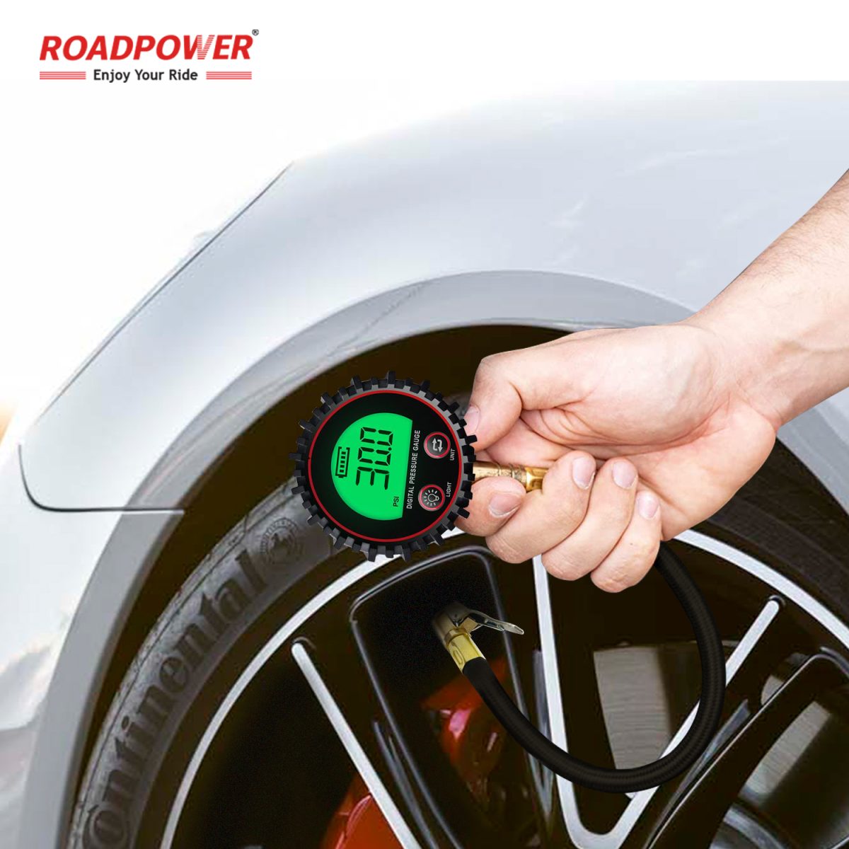 ROADPOWER 442 Digital Air Pressure Gauge, 200 PSI with Valve Tools - Image 5