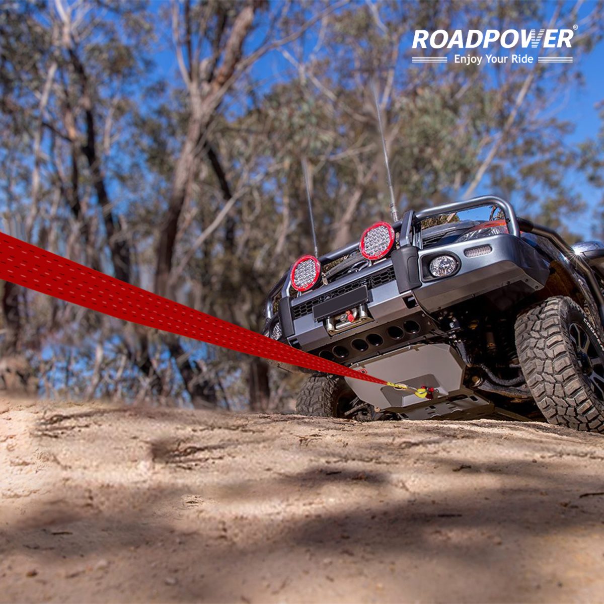 Roadpower Heavy Duty Tow Strap-Durable Recovery Strap with Reinforced Loops - Image 3