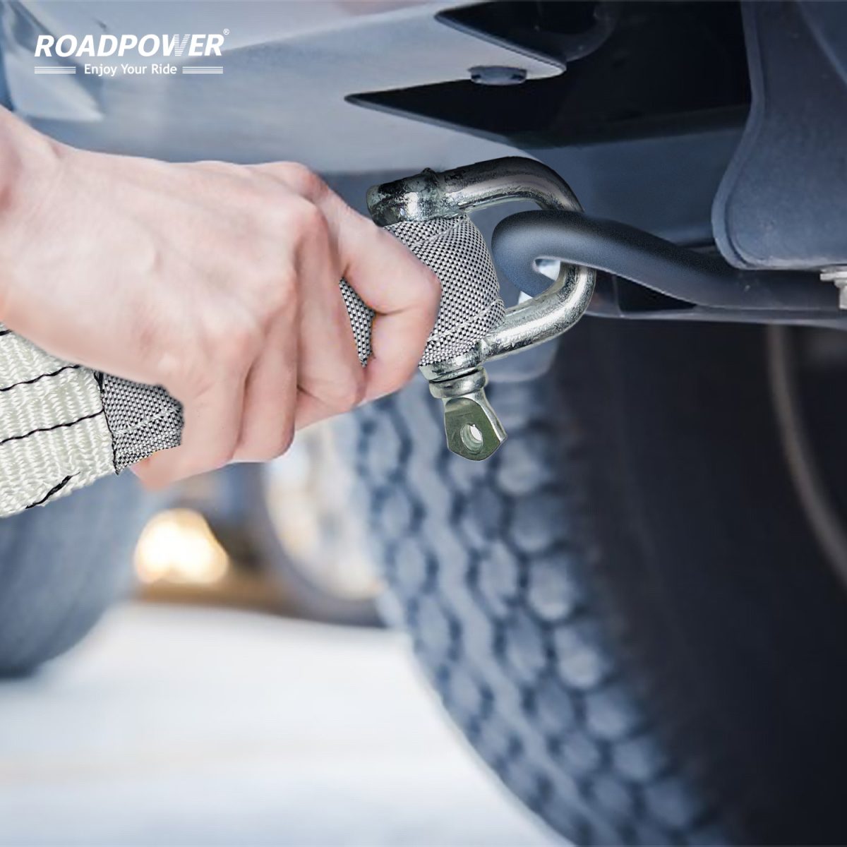 RoadPower 4-Ton Heavy Duty Polypropylene Webbing Tow Strap-Durable & Reliable - Image 3