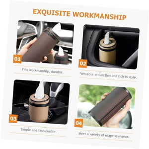 ROADPOWER Leather Car Tissue Box Holder