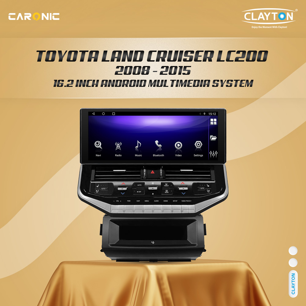 TOYOTA Bluetoothユニット 大型ディスプレイ Clayton Toyota Land Cruiser LC200 2008-2015 (16.2-inch) Wide