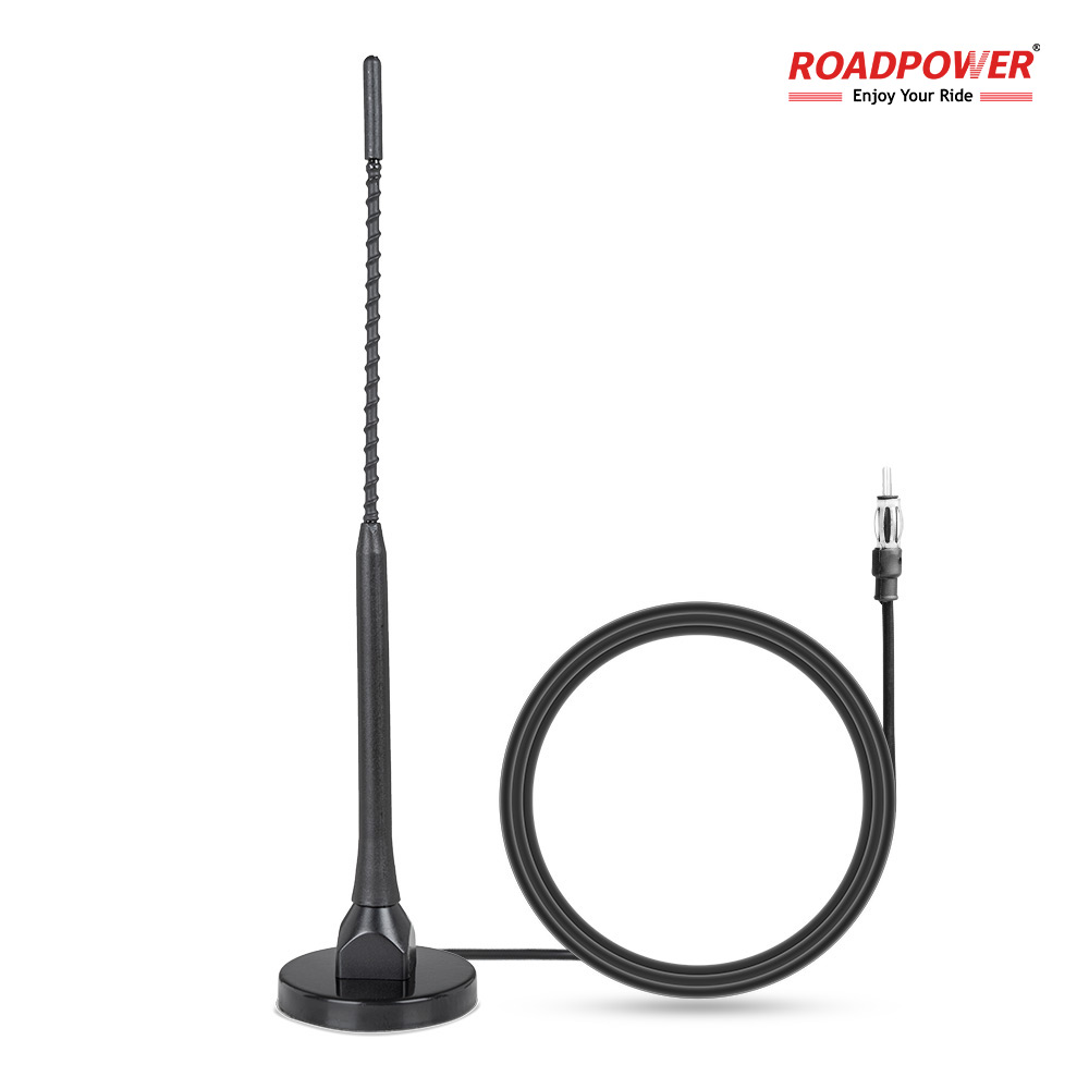 ATN-MG-3014-1 Roadpower (ATN-MG-3014) Universal Magnetic Base AM/FM Car Radio Antenna with Standard Male Plug - Image 1