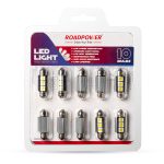 ROADPOWER (RP-ROOF10-G3) 10-Pack 36mm Festoon LED Car Interior & Roof Lights-Cool White 6000K, 15g Each