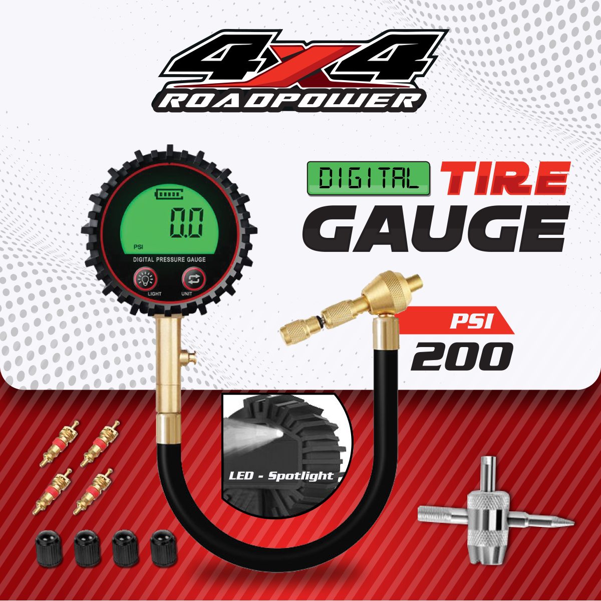ROADPOWER (RP-TG-446) Digital Tire Deflator 446 Heavy-Duty 200PSI Air Down Kit with Gauge - Image 2