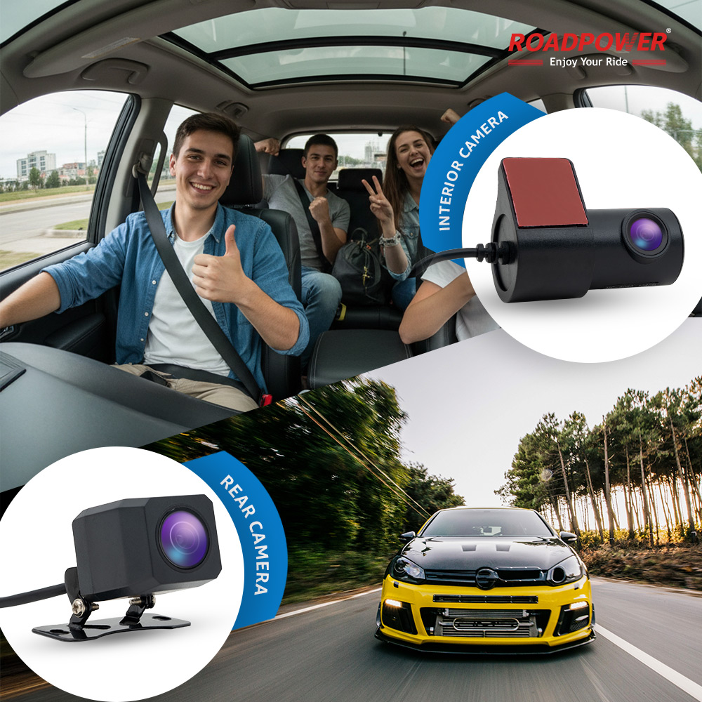 Raceview Camera Roadpower (RP-CAM-960) 4K 3-Lens Dash Cam Mirror, Full Screen Rear View ...