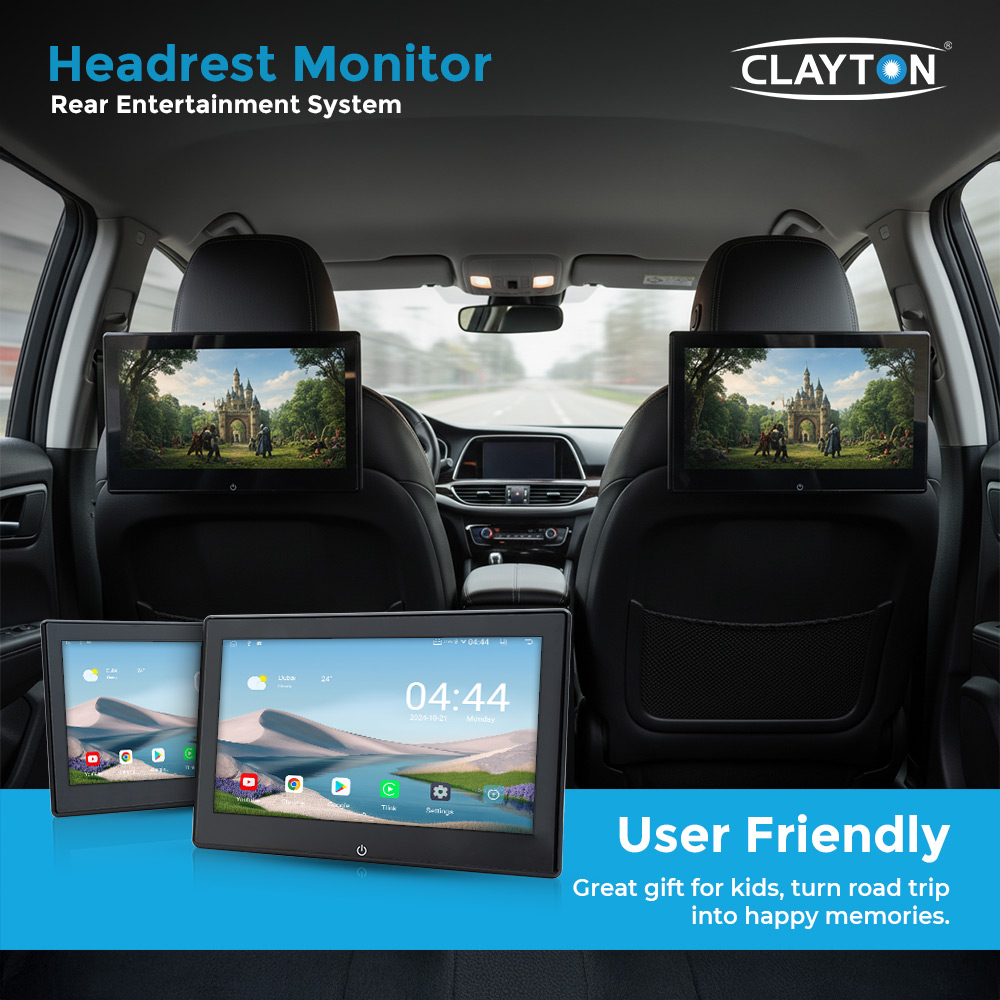 Clayton Universal Headrest DS-106 Android Car Rear Seat Entertainment ...