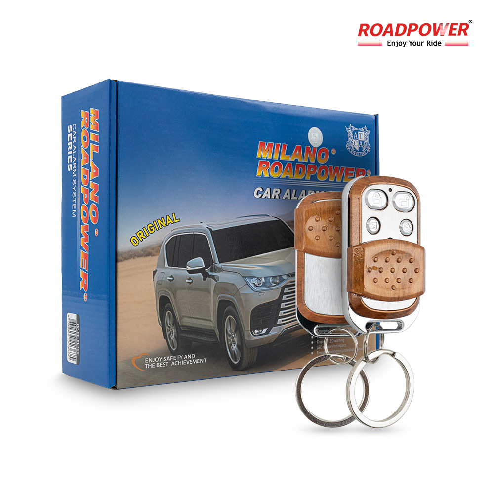 RP-RE-BL100-300W-1 Roadpower (RP-RE-BL100-300W) Milano Car Alarm - Remote Key Set with Dual Wood Style Fobs - Image 1