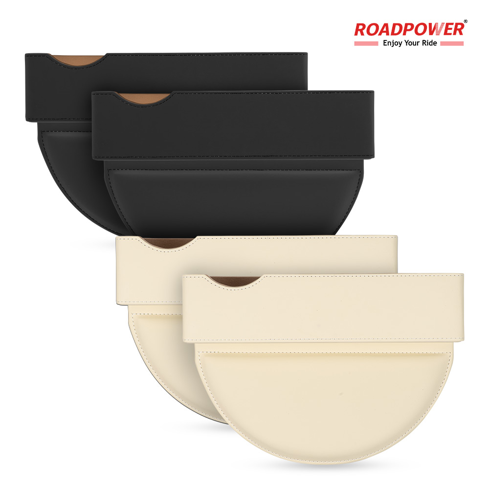 RP-SIDE-14-0 ROADPOWER (RP-Side-14) Leather Car Seat Organizer 2 Pack, Side Storage Box for Phone & Essentials - Image 1