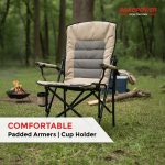 ROADPOWER (RP-CHR-90) Portable Padded Camping Chair with Cup Holder & Armrests, Ideal for Camping, Fishing & Outdoor - Image 2