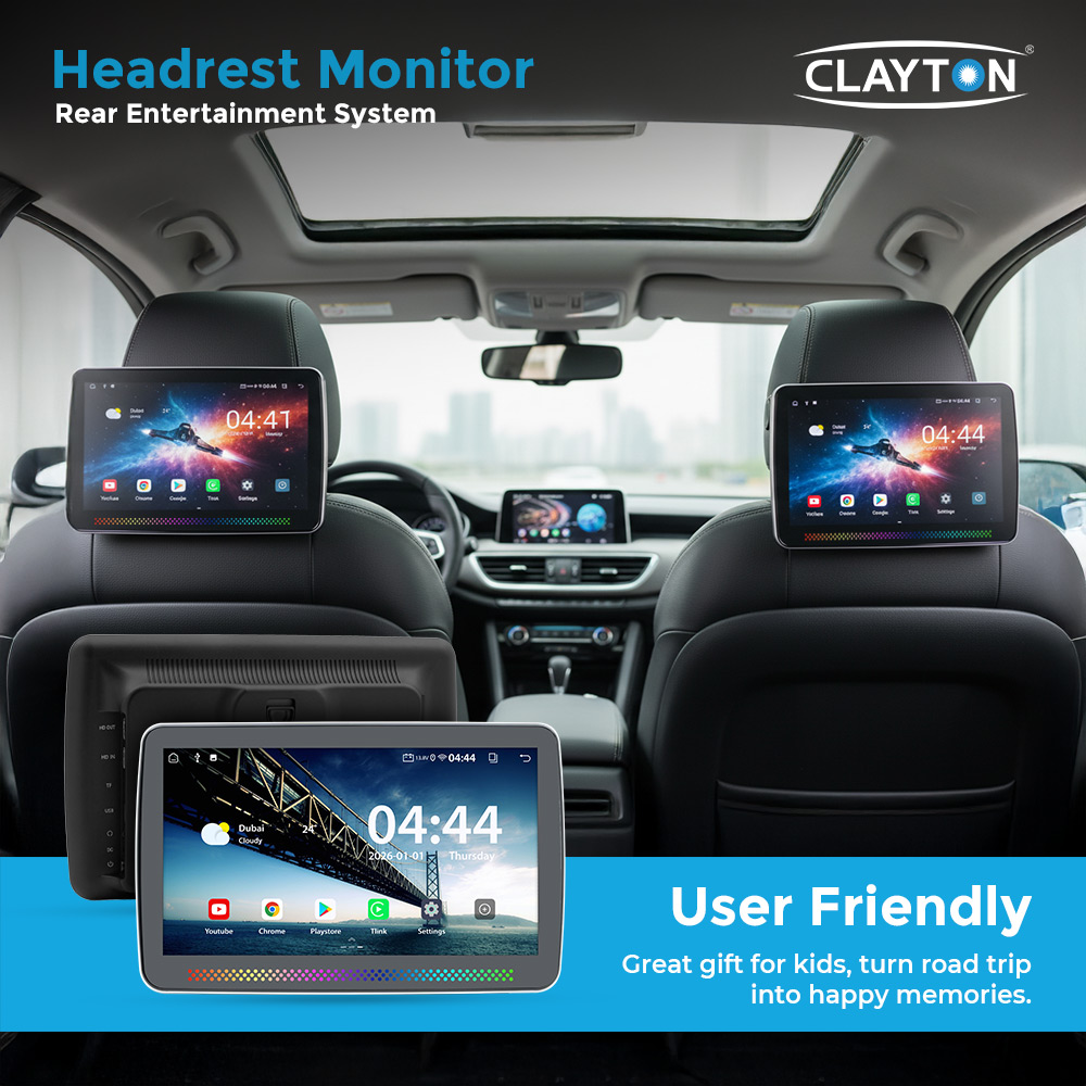Clayton Universal Headrest 1418 Android Car Rear Seat Entertainment ...