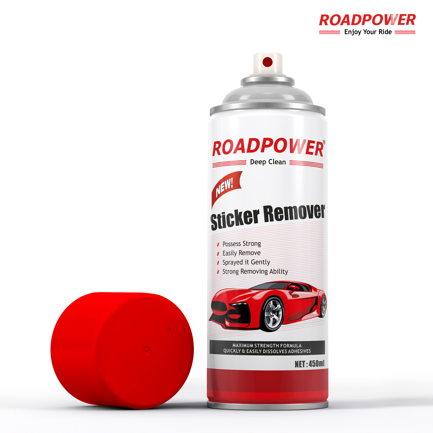 STICKER_REMOVER_01 ROADPOWER (RP-PO-SR135) Sticker Dust Gum Glue Label Remover 450ml Spray for Safe, Easy Adhesive Removal - Image 1